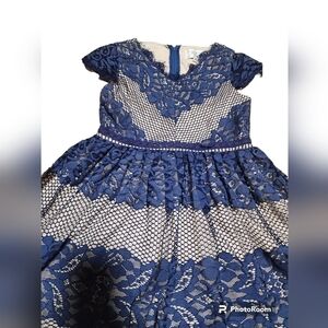 Blush by US Angels Blue Lace Dress Size 10